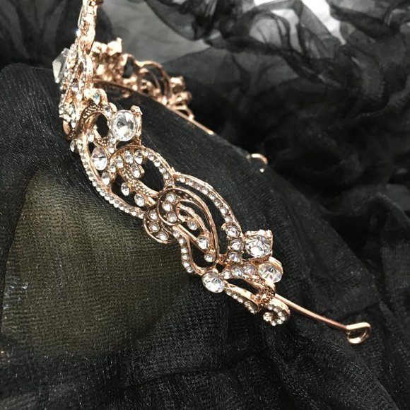 Tiara Rose Gold CZ Crystals Tiara  Crown main image 11